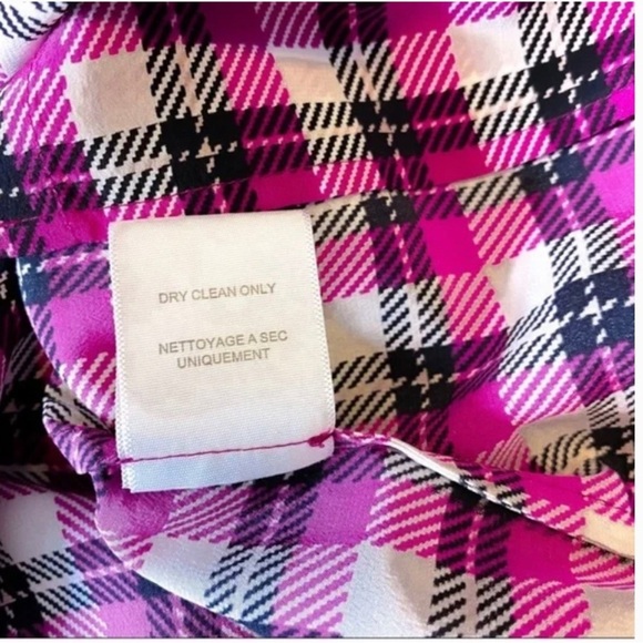 Joie Kariana Plaid Silk Buttons Down Silk Blouse Top Size Small - Picture 13 of 16